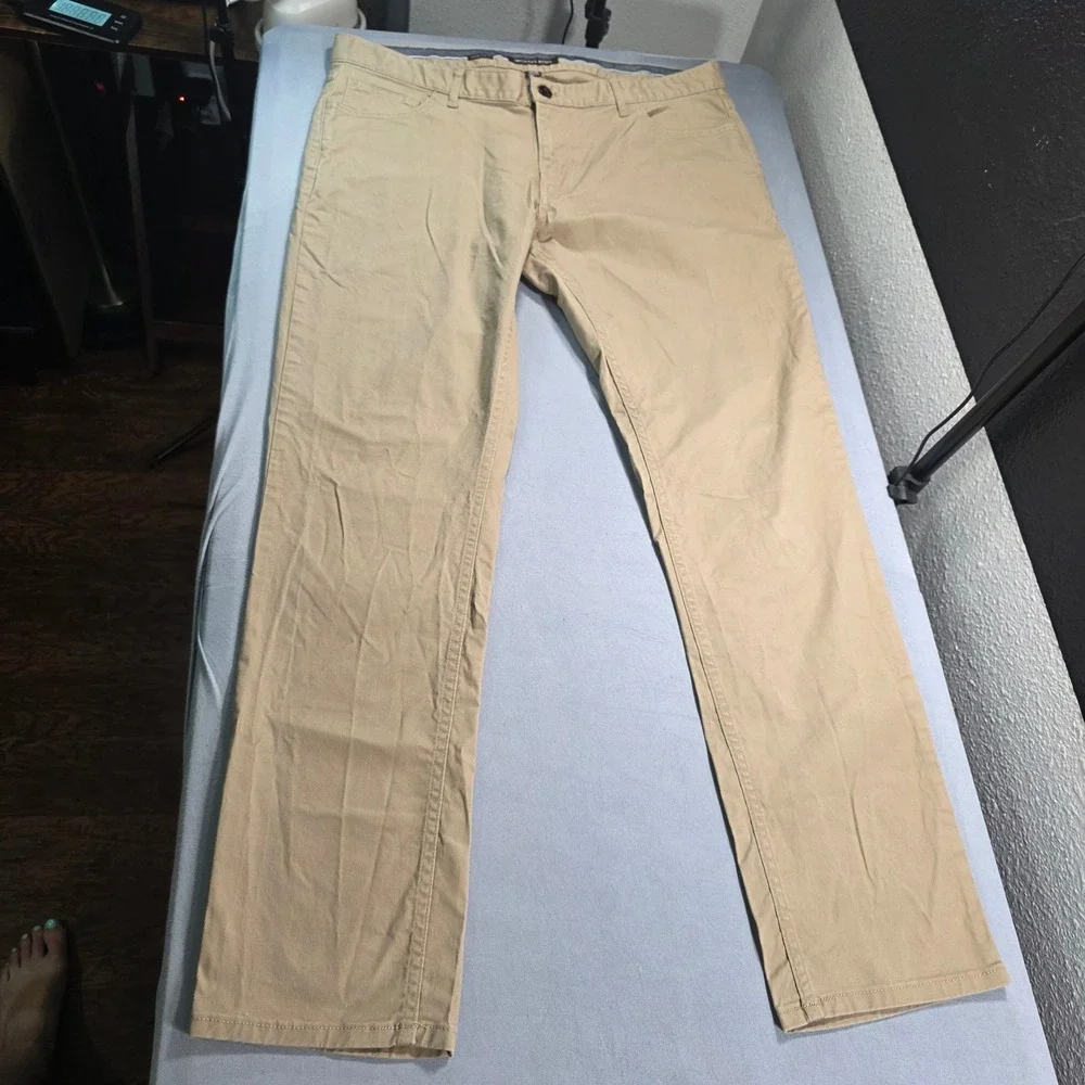 Michael Kors Parker Slim Fit Tan Khaki Pants Mens 36x32 Cotton Stretch Chinos